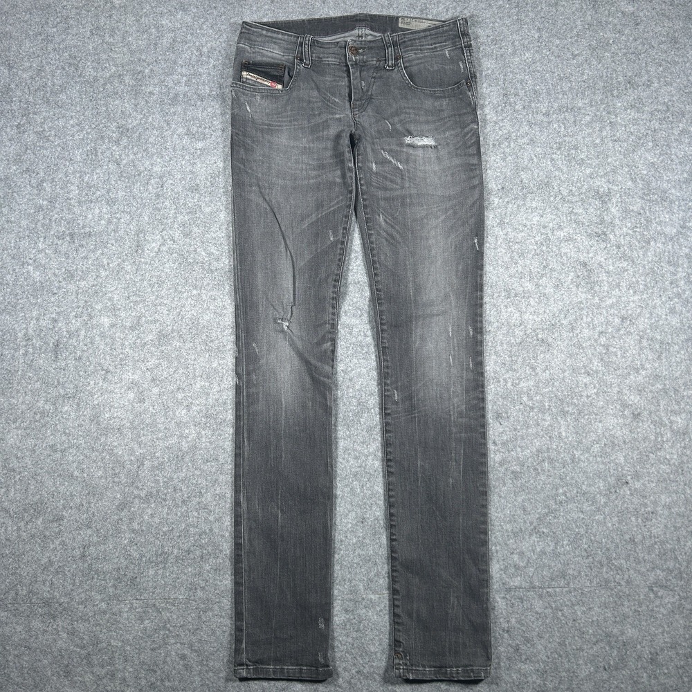 Diesel Industries Gray Jeans Womens Size 28x32 Grupee Distressed Low Rise
